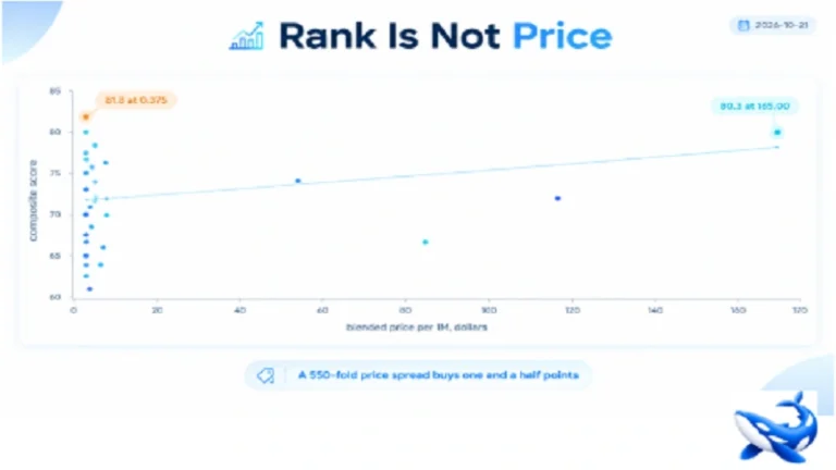 Five Hundred and Fifty Times: The Price Spread Behind an AI leaderboard's Composite